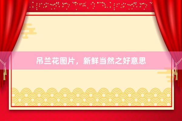 吊兰花图片，新鲜当然之好意思