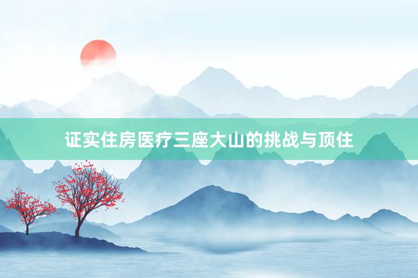 证实住房医疗三座大山的挑战与顶住